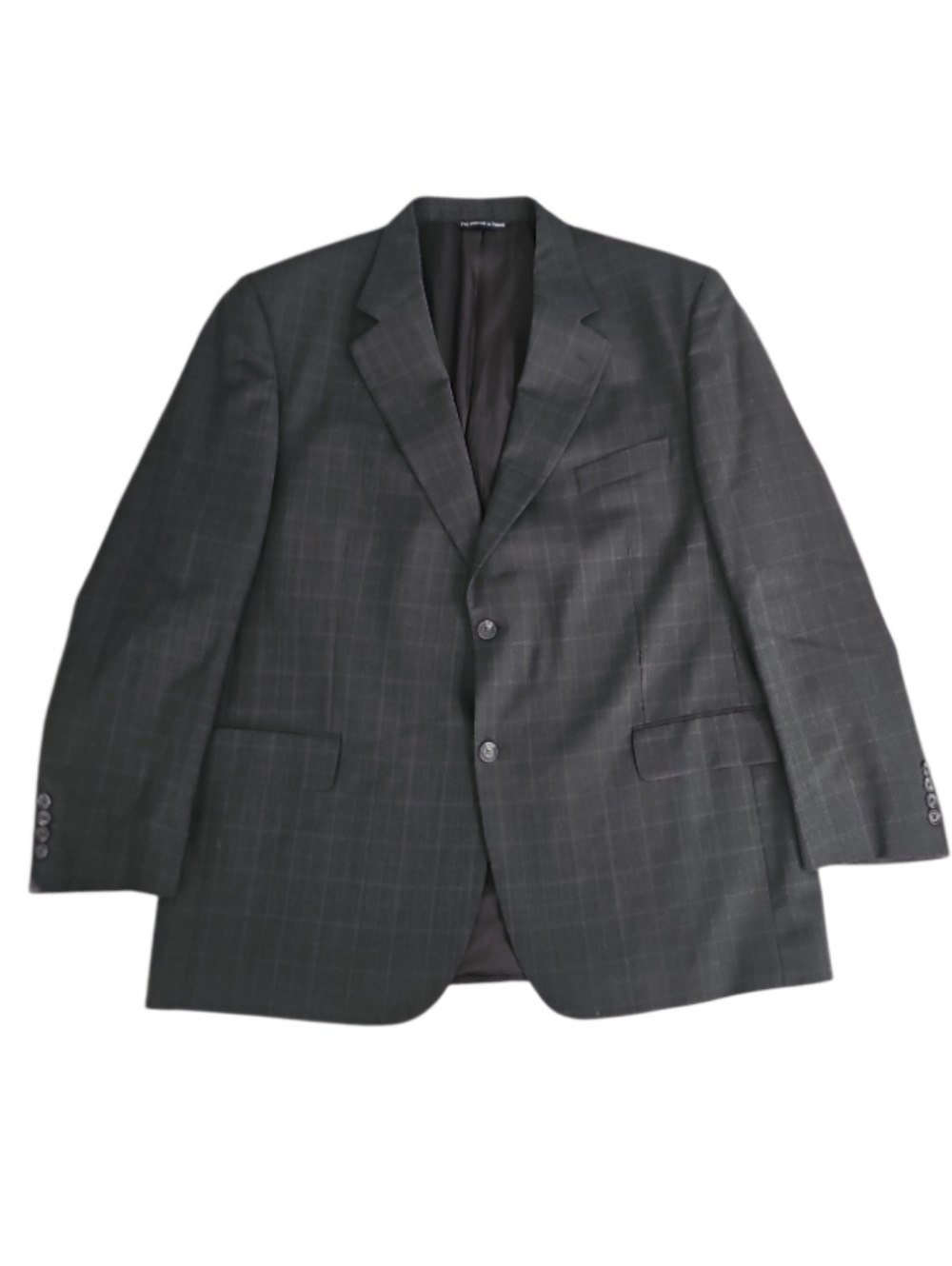 Paul Dione Wool Blazer 48R Charcoal Brown Stripe Suit Jacket Canada Made Classic